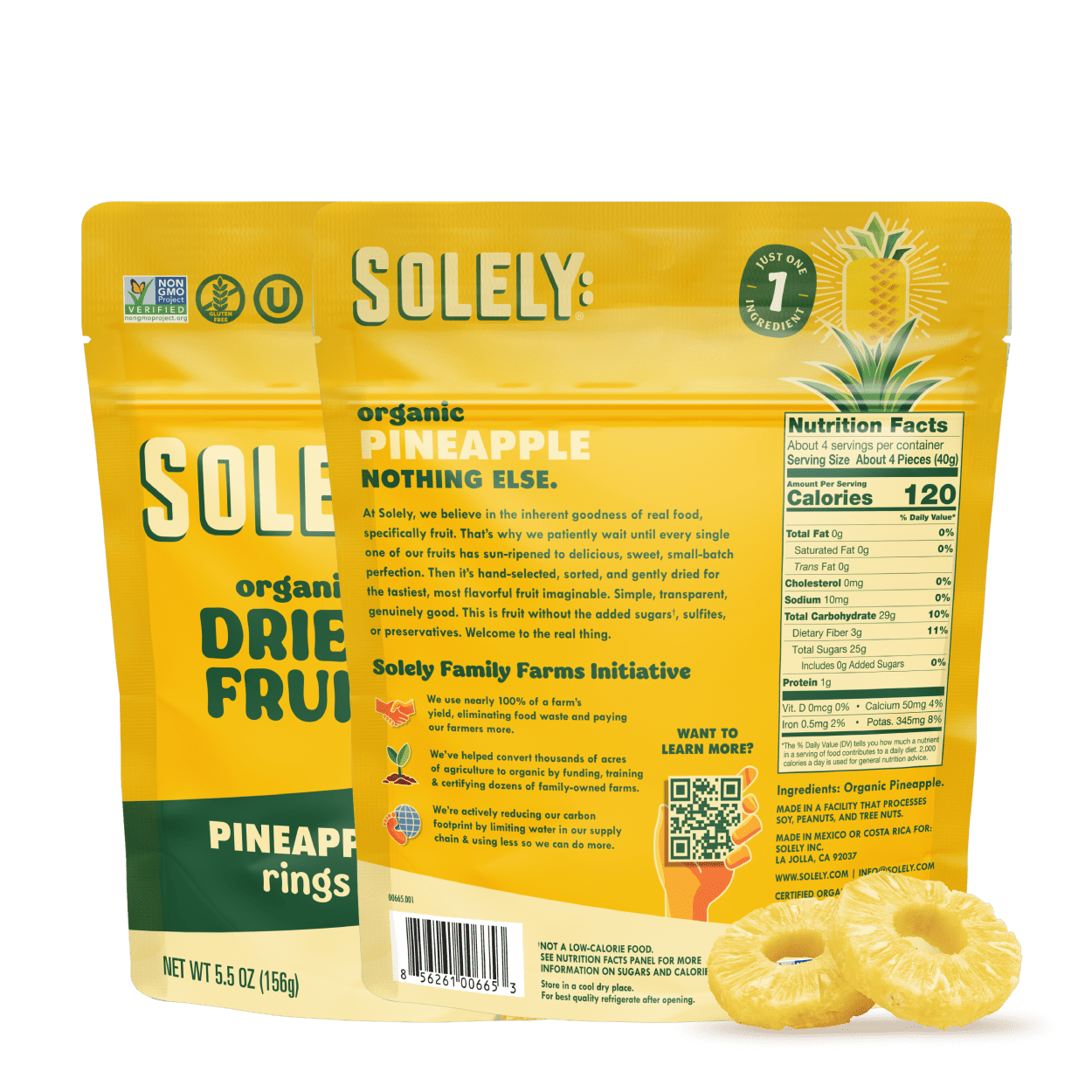 Organic Dried Pineapple Rings 5.5oz